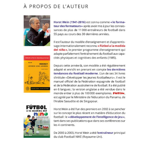 Biographie de Horst Wein dans le livre FUNiño : l'expert mondial du football cognitif et formateur de coachs d'élite.